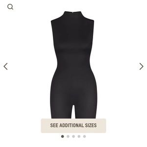 SKIMS (NEW) ALL-IN-ONE SHINE MOCK NECK MID THIGH ONESI SIZE M